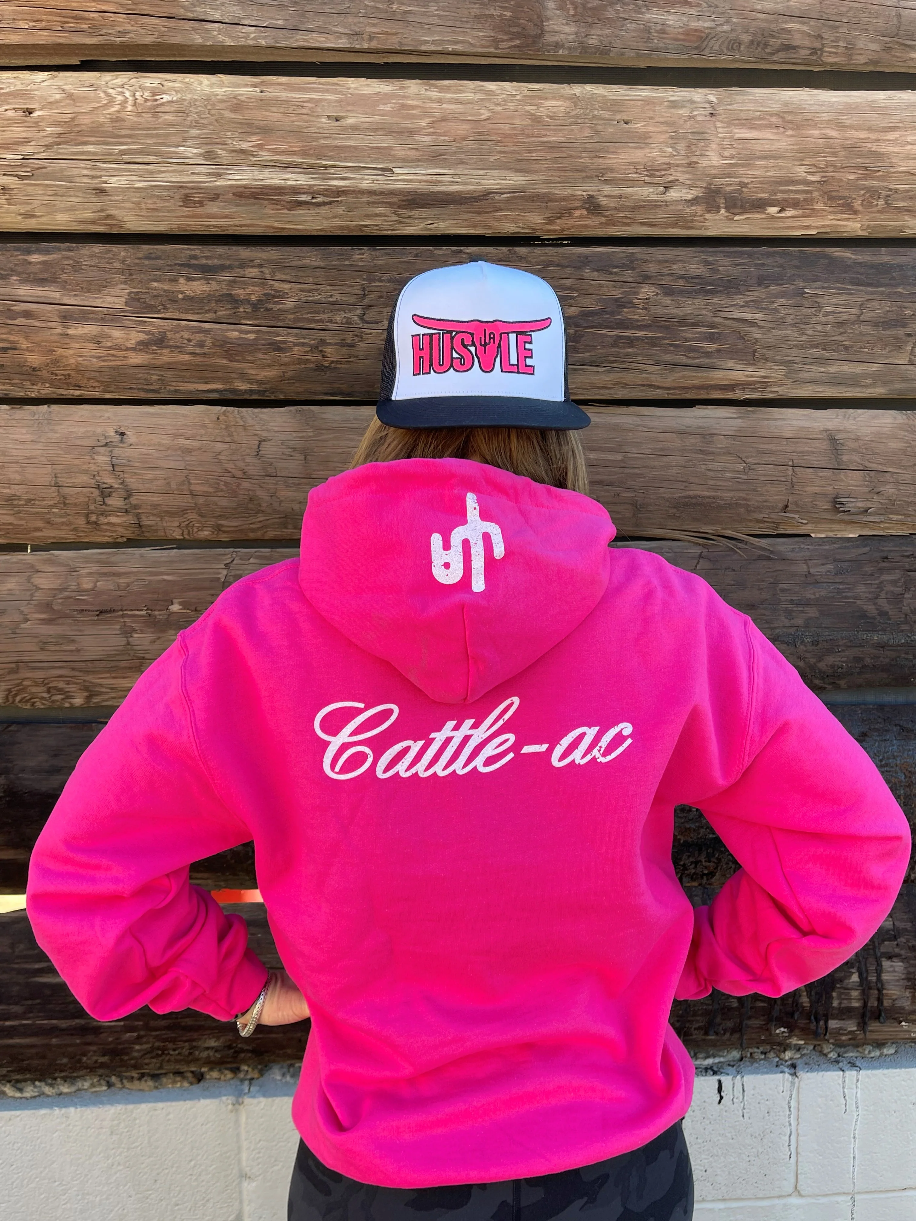 Hustle - Pink Adult Hoodie